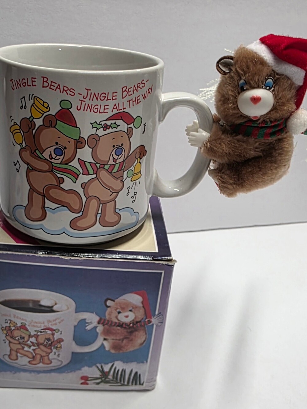 3 Vintage 80s JSNY Christmas Mug & Clip-On Pal Gift Set. With Original Boxes - Picture 3 of 10